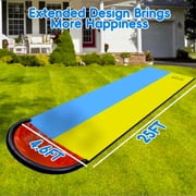 KOPPOP 25ft Double lane Water Slide for Kids & Adults, Heavy Duty Backyard Slip with Sprinkler, 2 Boards - Summer Outdoor Play
