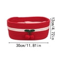 thumbnail image 4 of Christmas Red Cherry Pattern Storage Basket,Decorative Organizer Bin with Handles for Toys,Clothes,Blankets and Home Storage 11.81*7.87*4.72IN, 4 of 7