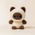 thumbnail image 2 of SIYTUAU Short Plush Siamese Cat Doll Desk Companion Decorative Toy Soft Stuffed Animal Figure For Table Shelf, 2 of 6