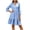 Sky Blue, variant on Women's V Neck Gingham Dresses Flared Sleeve Casual Summer Tiered Ruffle A Line Mini Sundress