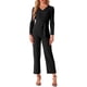 thumbnail image 2 of INSPIRAR CHIC Mono de Mujer con Cuello en V de Manga Larga, Pierna Ancha, Pantalones Largos, Mono de Punto Elegante, 2 of 6