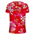 thumbnail image 5 of Penkiiy Floral Shirts for Women's T-Shirts Women's Tops Flower Printing Round Neck Short Sleeved T-shirt Tops, 5 of 5