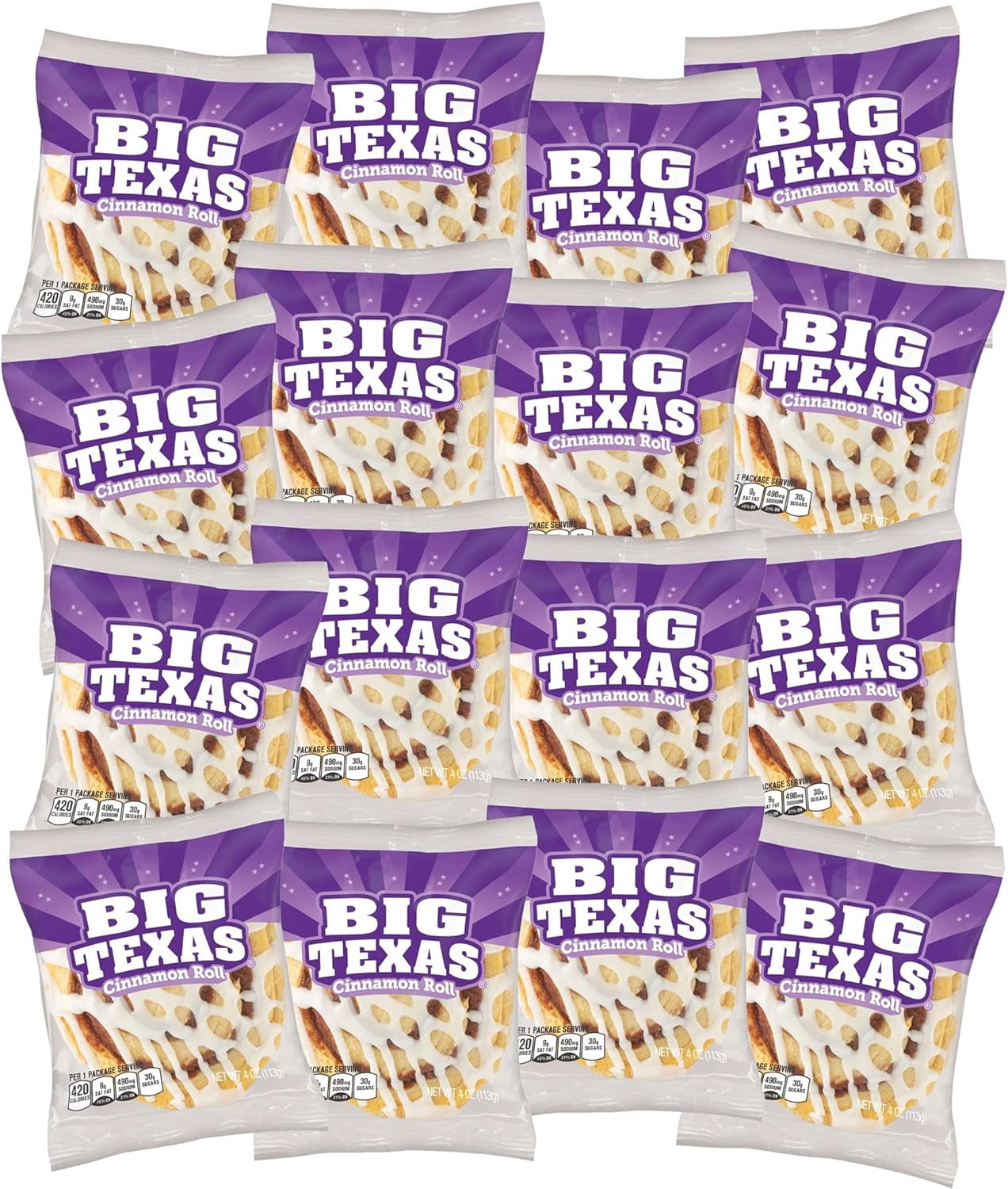 Cloverhill Big Texas Cinnamon Rolls 16 Count - 4 oz. Pastries