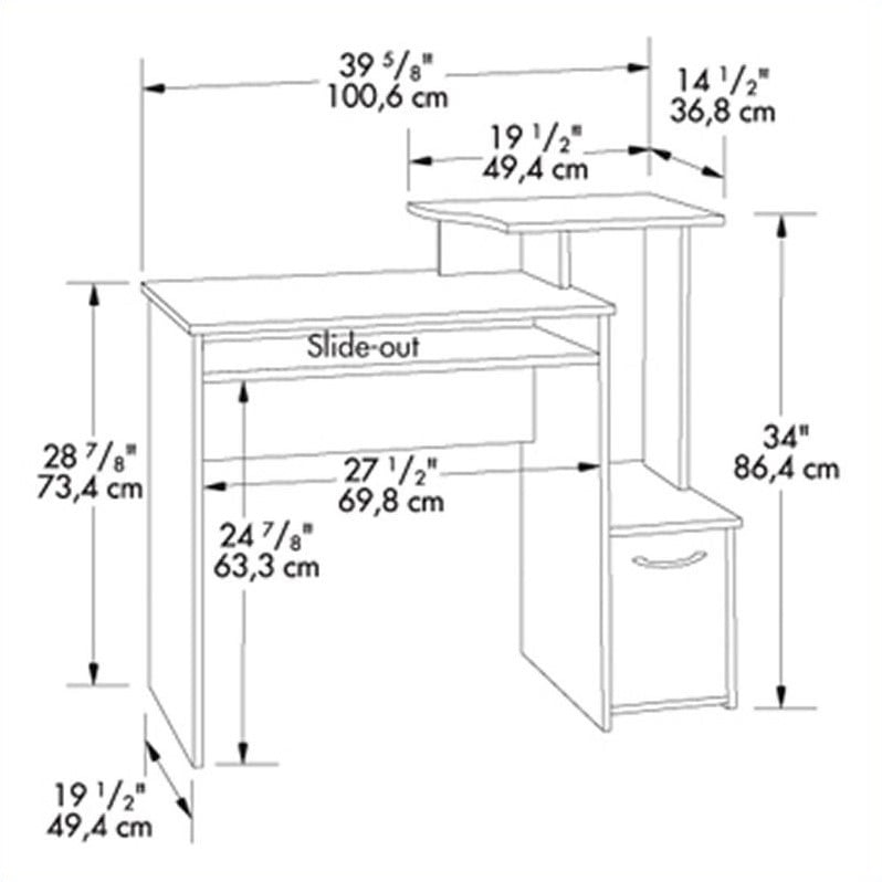 Student Desk Elevated Monitor Printer Shelf Computer Office Student Desk Elevated Monitor Printer Shelf Computer Office Workstation Table