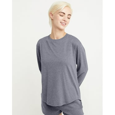 Hanes Originals Tri-Blend Women's Long Sleeve T-Shirt, Relaxed Fit Athletic Navy Heather 2XL