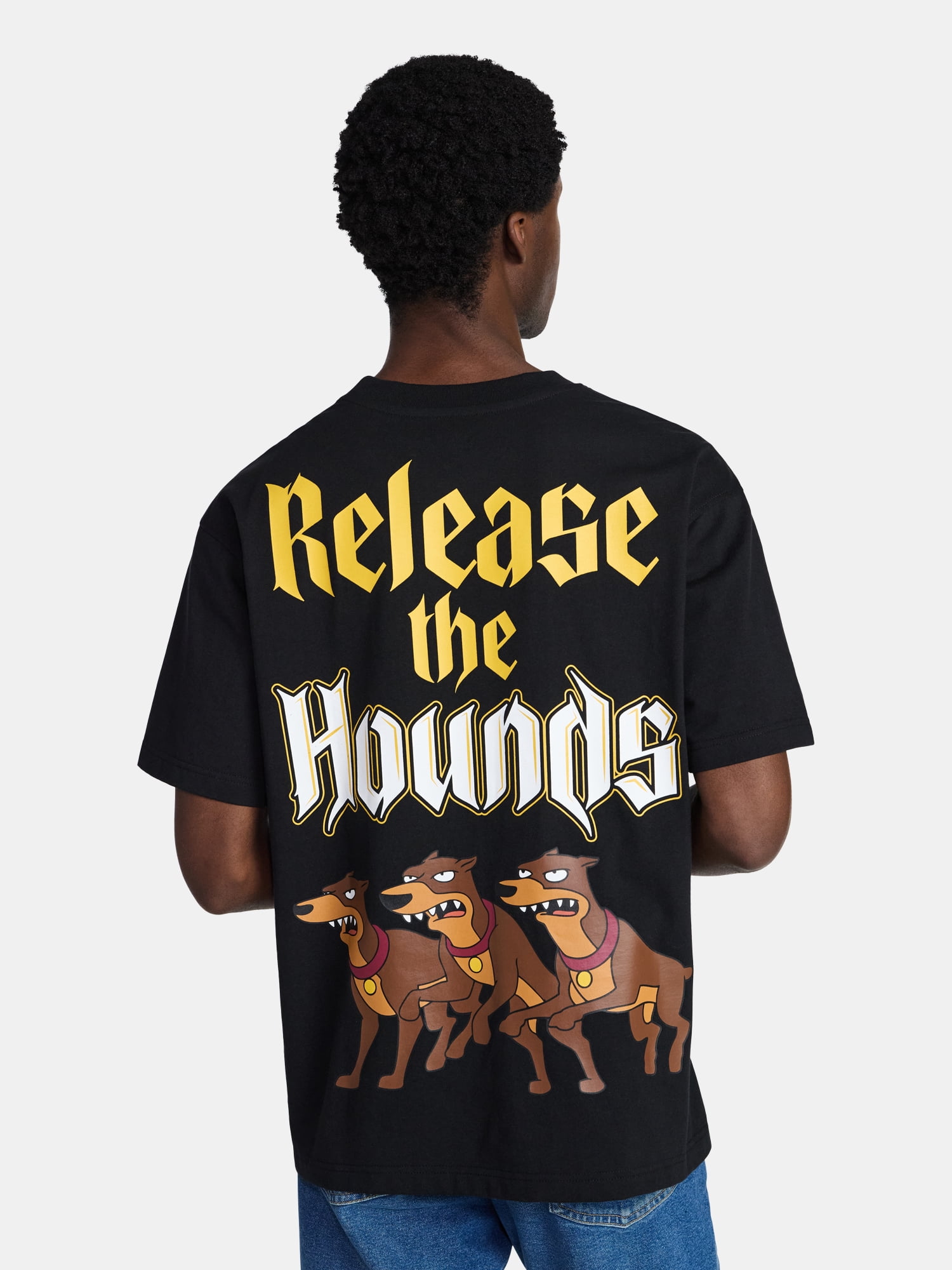 The Simpsons Mr. Burns Men’s Oversized Front and Back Graphic T-Shirt with Short Sleeves, Sizes S-3XL