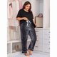 thumbnail image 5 of Conjunto de top y pantalones de manga corta con estampado de leopardo de verano para mujer, 5 of 5
