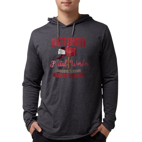 CafePress - Retired Postal Worker Funny Po Long Sleeve T Shirt - Mens Hooded Shirt