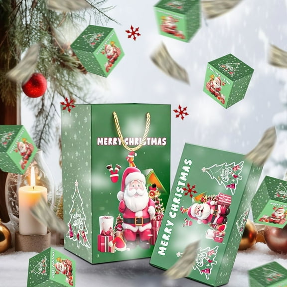 Christmas Surprise Box - Money Bouquet Kit Decorative Gift Holder Creative Cash Money Box For Holiday Party Or Birthday Celebration