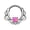 Pink Opal, variant on Septum Piercing Clicker - Lacey Single Opalite w/Clear CZ Gem - 16ga - Sold Each