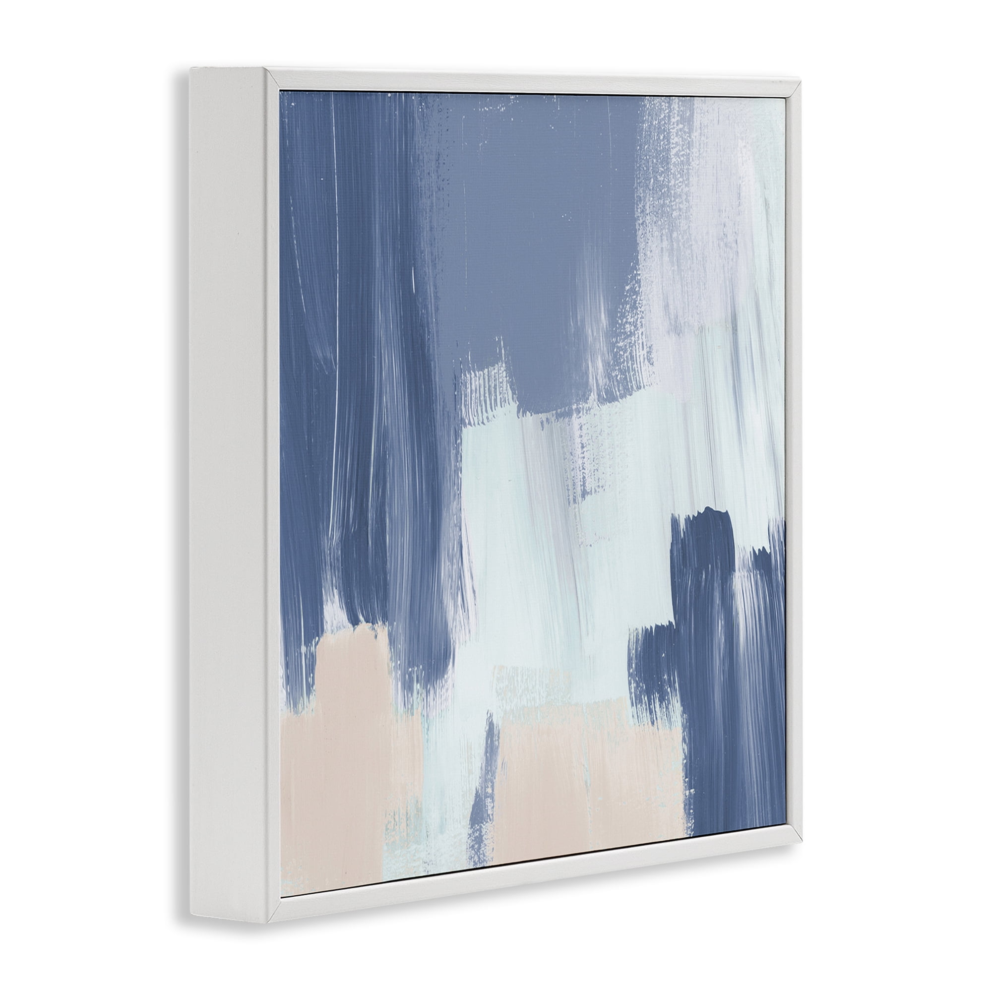 Stupell Industries Restless Blue Mind Abstract Abstract Painting White Framed Art Print Wall Art, 17 x 17