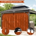 thumbnail image 3 of Pakunoda 11' X 6.5' Gazebo Universal Replacement Privacy 4-Panel Curtains, Waterproof Outdoor Curtains Orange Sidewall with Zipper for Patio Garden Backyard 10' X 12' Gazebo, Curtain Only, 3 of 8