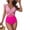 Pink, variant on Ayolanni One-Piece Womens Swimsuits Mesh Sheer Push-Up Tummy Control Swimwear Solid Ruffled Low Back Casual Bathing Suit Green L