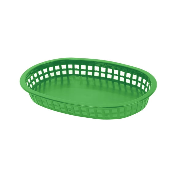 Excellante 10.75" oblong basket, green, comes in dozen