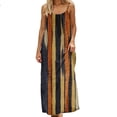 thumbnail image 2 of Nmnitkp Women's Dresses Sleeveless Spaghetti Strap Backless Abstract Stripe Print Maxi Dress, Boho Dresses Casual Loose Fit Summer Beach Vacation Loungewear Dress Multicolor,S, 2 of 7