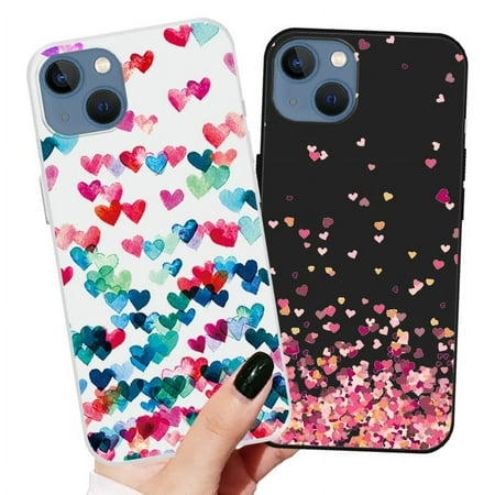 Colorful Love Heart Phone Case For iPhone 11 12 13 Pro X XR XS Max SE 2020 6 6S 7 8 Plus Candy Color Soft TPU Back Cover