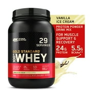 Optimum Nutrition, Gold Standard 100% Whey Protein Powder, Vanilla Ice Cream, 2 lb, 29 Servings