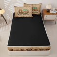 thumbnail image 4 of Homewish Leopard Print Camper Zipper Twin Comforter Sets with Fitted Sheet and 2 Pillowcases,Kids Happy Camping Zipper Bedding Set For Girl Boys,Black Reversible,4-Piece, 4 of 7