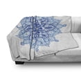 thumbnail image 2 of Blue Mandala Soft Flannel Fleece Throw Blanket, Pointy Petals Ornament Ethnic Floral on Plain Background, Cozy Plush for Indoor and Outdoor Use, 60" x 80", Azure Blue Deep Sky Blue, by Ambesonne, 2 of 5