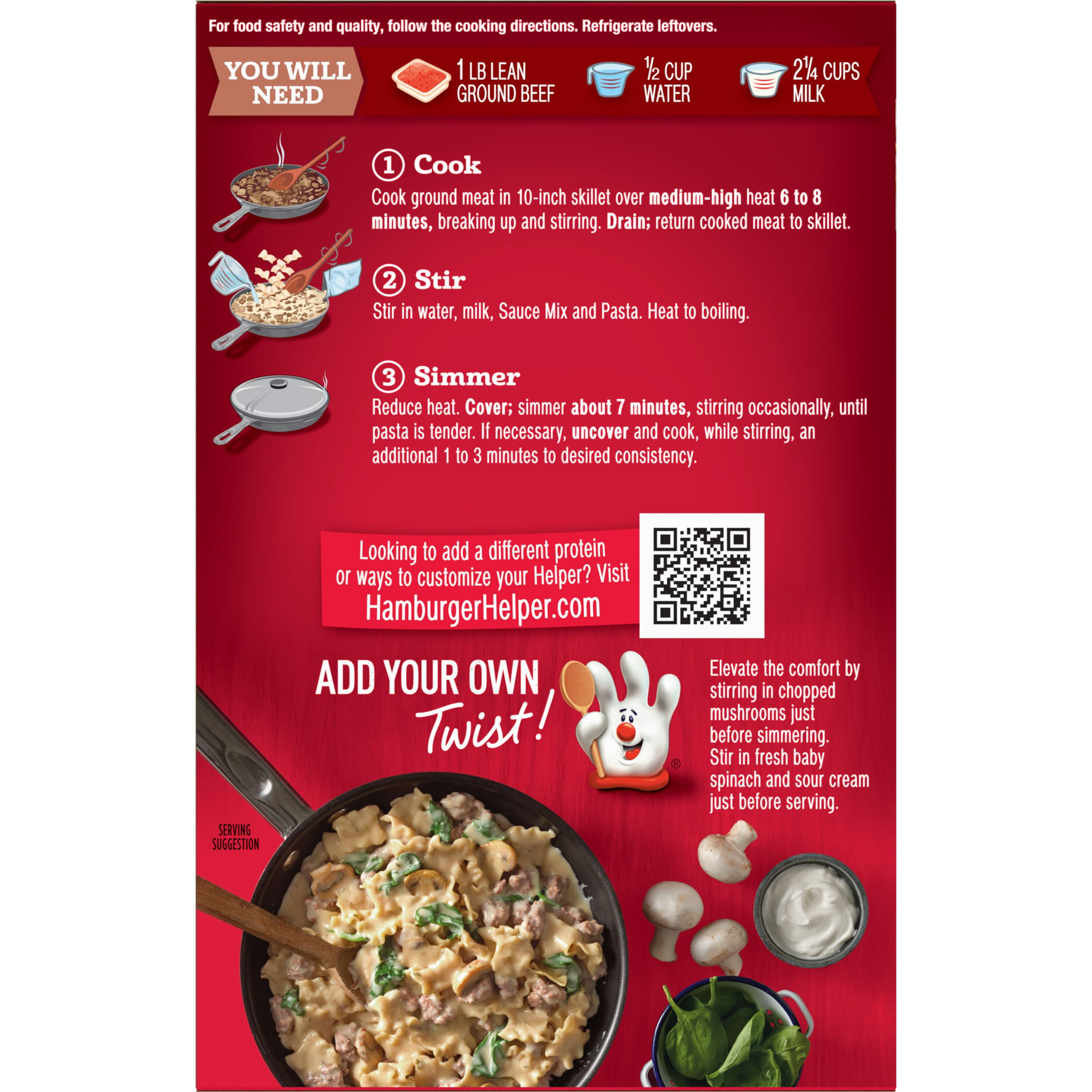 (12 pack) Hamburger Helper Deluxe Beef Stroganoff Pasta, 5.5 oz Box