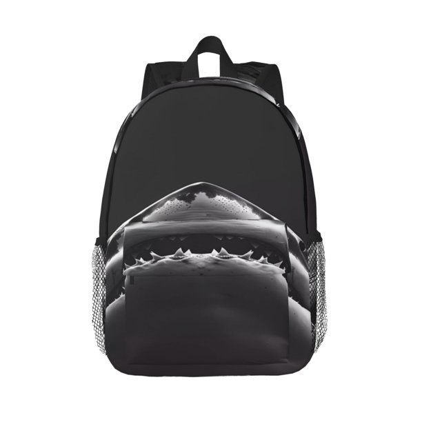 Easygdp Black And White Shark Mochila Ligera de 15 Pulgadas para Estudiantes, Mochila Cómoda para la Escuela y Viajes, Correas Ajustables