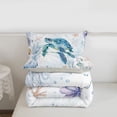 thumbnail image 5 of Erosebridal Watercolor Underwater Word Queen Comforter Set,Ocean Marmine Sealife Turtle Bedding Comforter Set For Kids, Reversible 3-Piece, 5 of 7