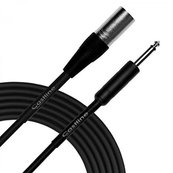 2 Ft Castline Silver XLR male to 1/4" TS Patch Cable Mogami 2582