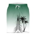 thumbnail image 4 of ZCFZJW Mens Swim Trunks Lightweight Regular Fit Casual Summer Tropical Palm Tree Printed Stretch Quick Dry Board Shorts Swimwear Bathing Suit Beach Swim Shorts with Pockets Green XXL, 4 of 4