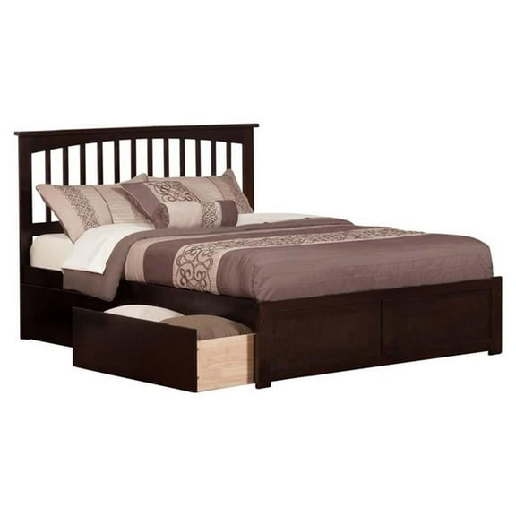 Leo & Lacey Queen Storage Platform Bed in Espresso