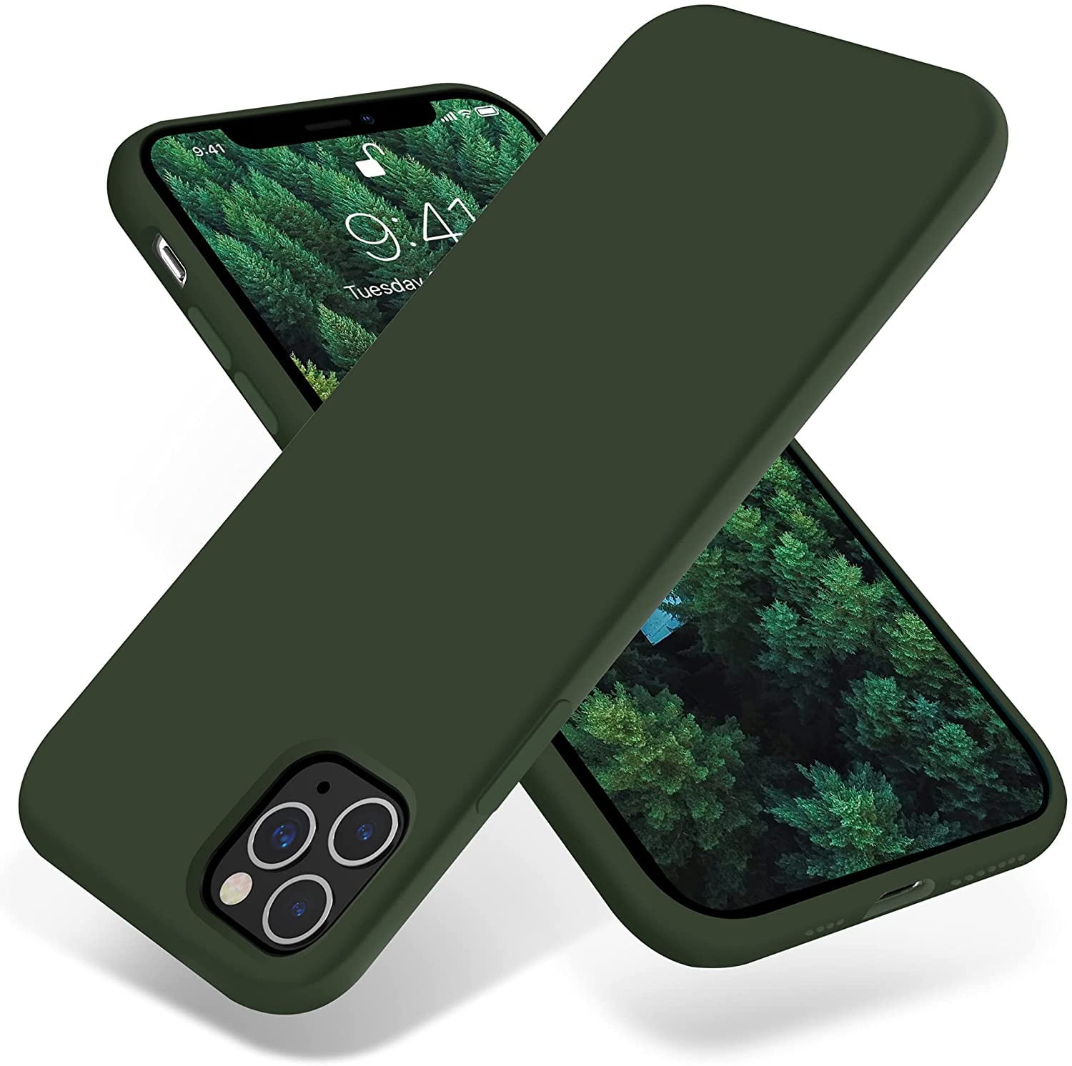 Iphone 11 Pro Case Ultra Slim Fit Iphone Case Liquid Silicone Gel Cover With Full Body Protection Anti Scratch Shockproof Case Compatible With Iphone 11 Pro Forest Green Walmart Com