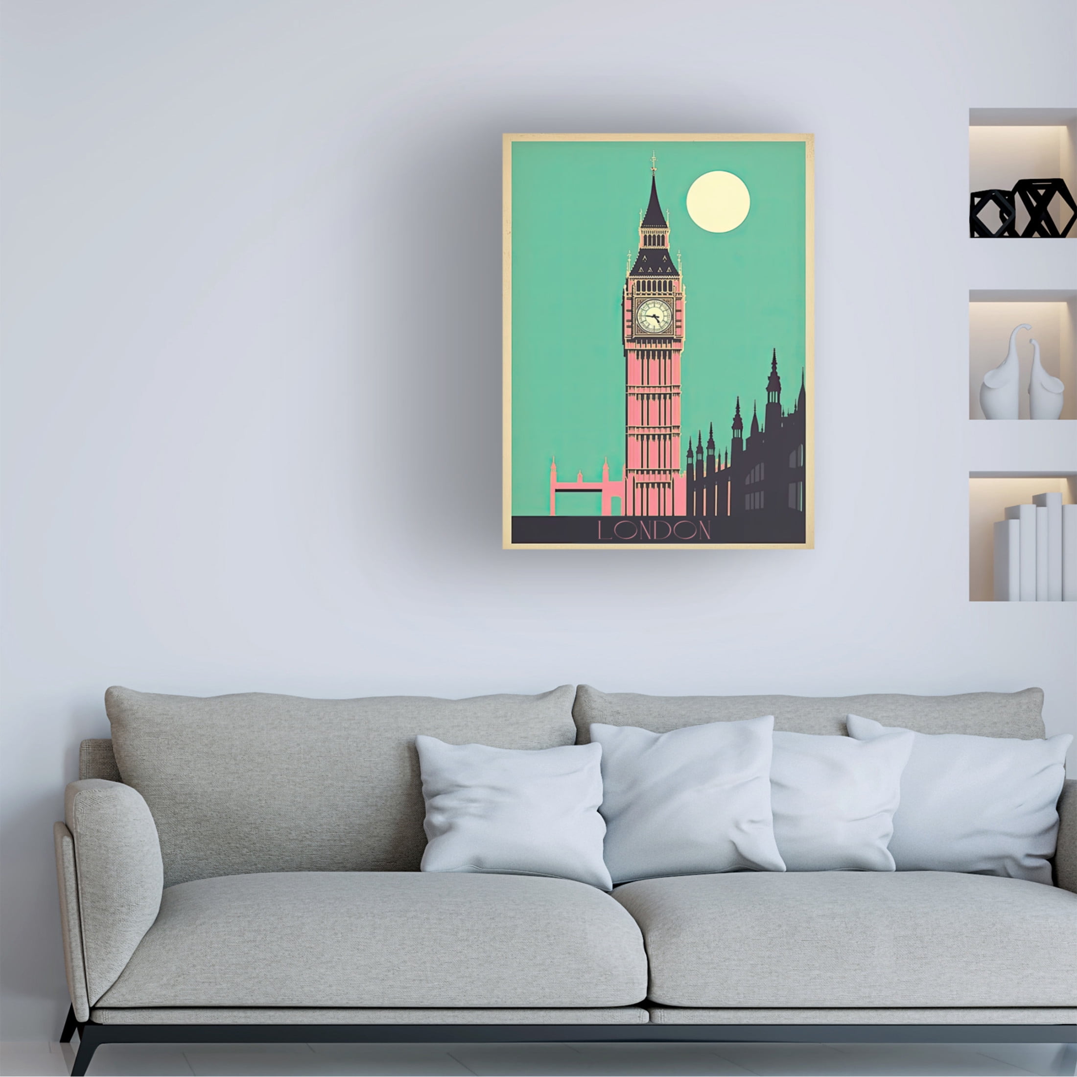 Canvas Wall Art - Sasha 'London' Wall Art for Living Room, Bedroom, or Office Décor by Trademark Fine Art - 18 x 24 Inches