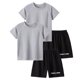 thumbnail image 1 of Odeerbi Conjunto Deportivo de Niños de 2 Paquetes Con Rayas Reflectantes, Trajes Deportivos de Secado Rápido Transpirable, Conjunto de Pantalones Cortos de Camiseta de 2 Piezas, 5-12 Años, 1 of 8