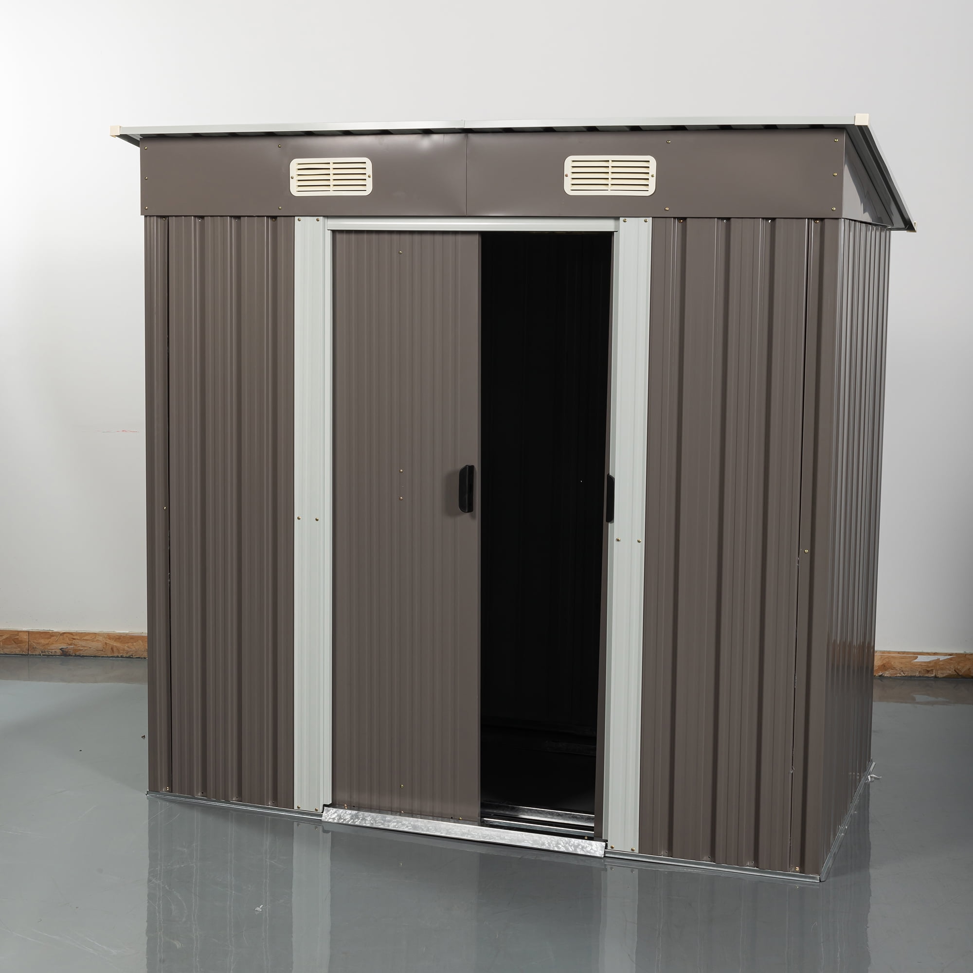 Aimee Lii 72"x42" Metal Outdoor Storage Shed, Utility Tool Shed Storage House, Metal Sheds Outdoor Storage for Backyard Garden Patio Lawn, Gray Aimee Lii 72"x42" Metal Outdoor Storage Shed, Utility Tool Shed Storage House, Metal Sheds Outdoor Storage for Backyard Garden Patio Lawn, Gray