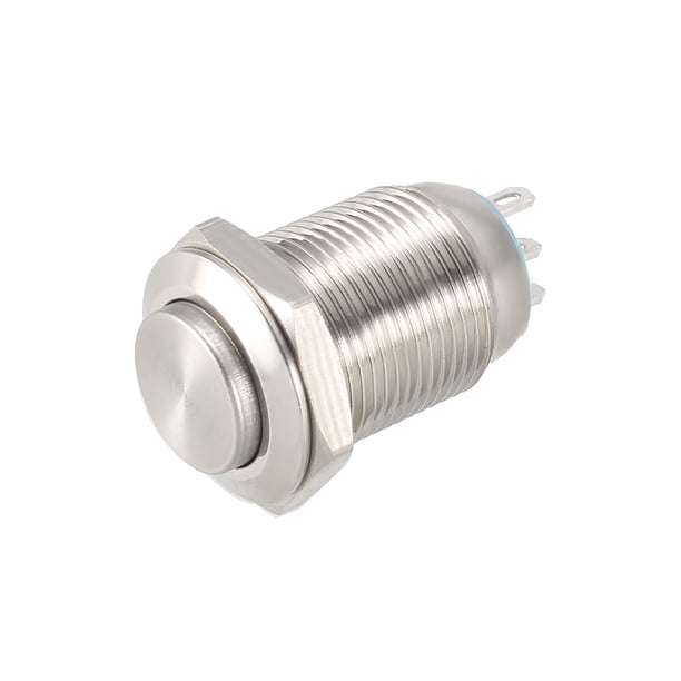 Interruptor de botón pulsador metálico momentáneo Unique Bargains 12mm de diámetro de montaje 1NO 1NC COM DC 30V 0.1A 23.5 x 16mm