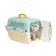 thumbnail image 4 of Oodles 20" Plastic Travel Pet Kennel with Clip On Bowl, Blue, 4 of 12