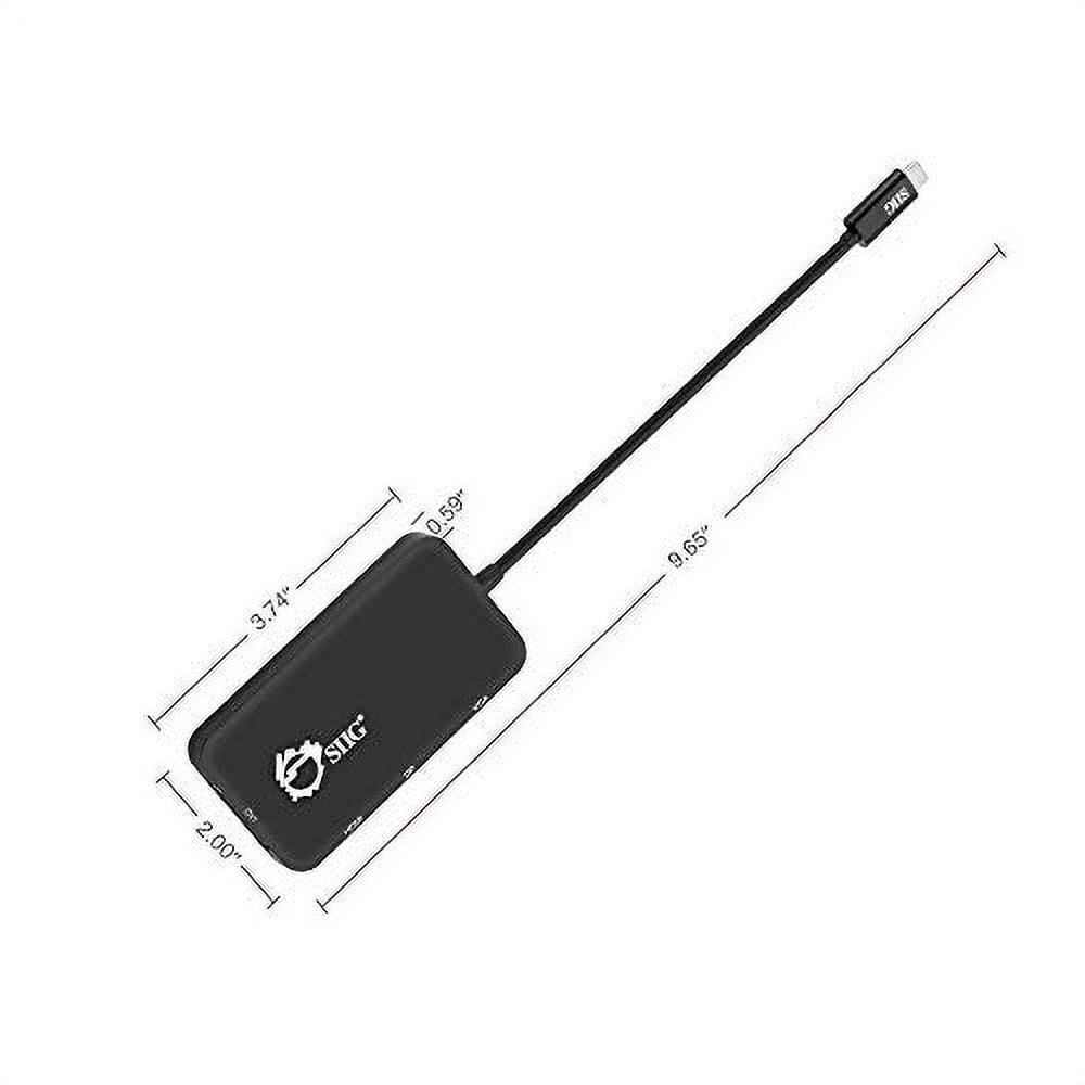SIIG USB C to 4K HDMI/DisplayPort/VGA/DVI Multiport Adapter - Thunderbolt 3 Compatible - 4 in 1 for DisplayPort Alt Enabled Devices
