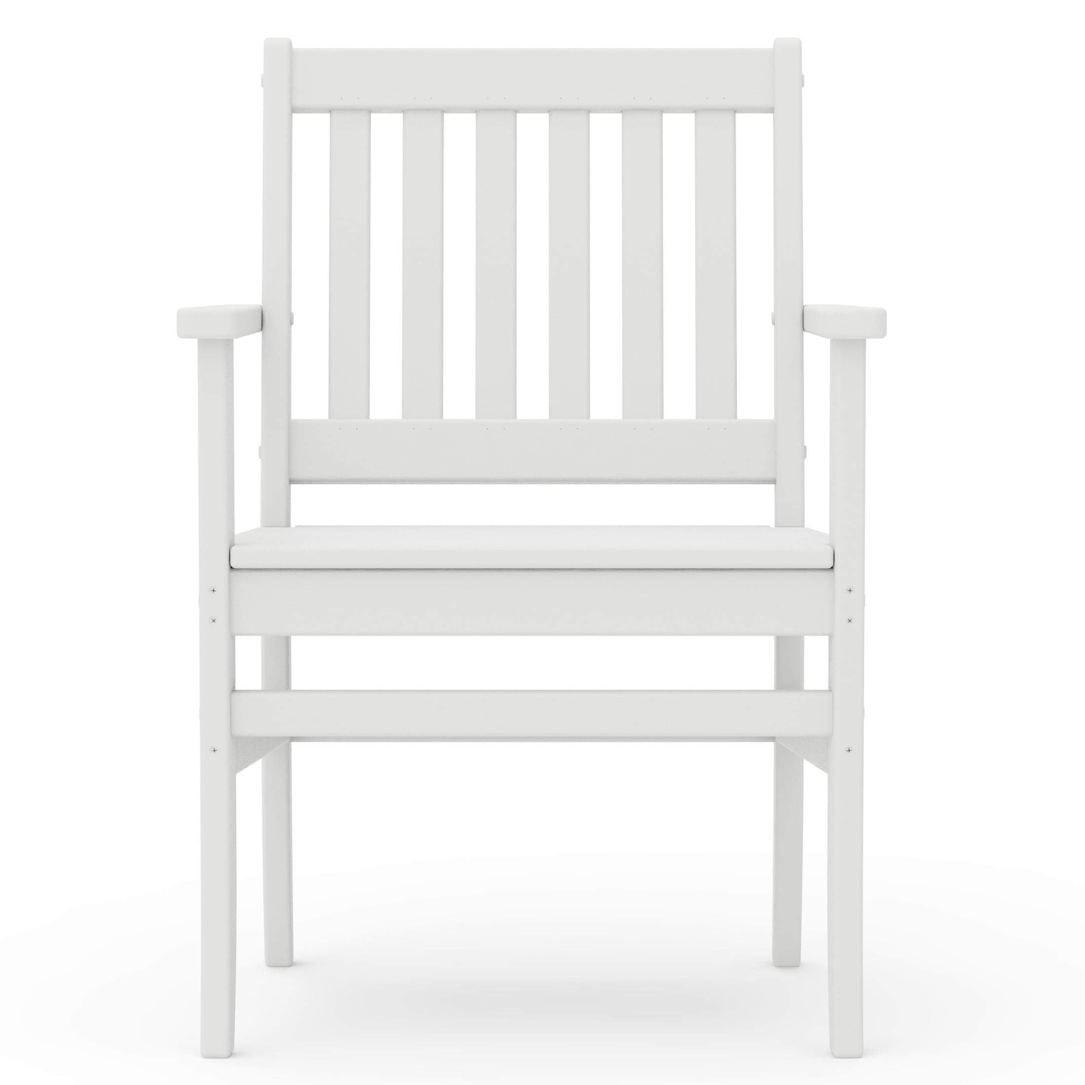 Better Homes & Gardens by POLYWOOD Southlake Outdoor Dining Arm Chair (2 Chairs), All-Weather HDPE, Patio Seat, White