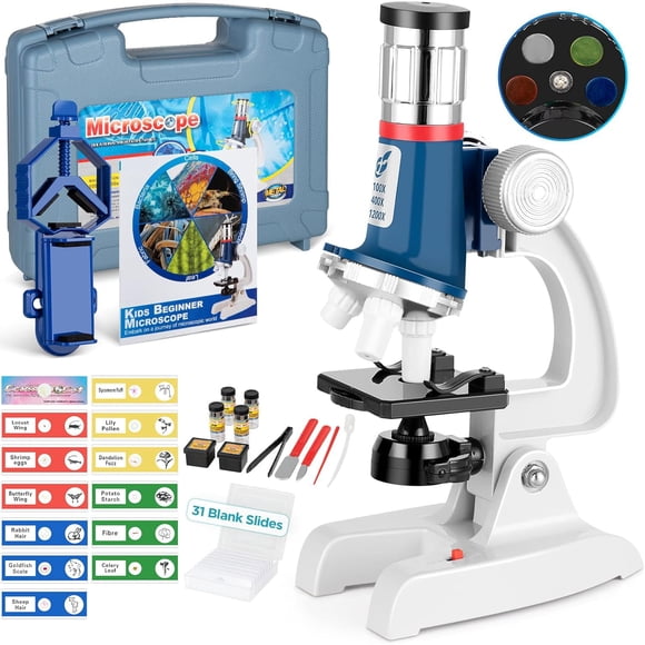 Microscopio Harzt para niños de 58 piezas con aumento de 100X-1200X