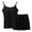 Black, variant on Womens Soft Modal Pajamas Set 2 Piece Sleeveless Built in Bra Camisole Top Nightshirt and Shorts Sleep Loungewear