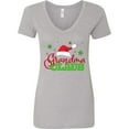 thumbnail image 3 of Inktastic Grandma Claus with Christmas Santa Hat and Snowflakes Women's V-Neck T-Shirt, 3 of 5