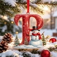 thumbnail image 5 of Snowman Alphabet Christmas Ornament, Acrylic Letter P Pendant, Festive Tree Decoration, 2.36 Inch, 5 of 6