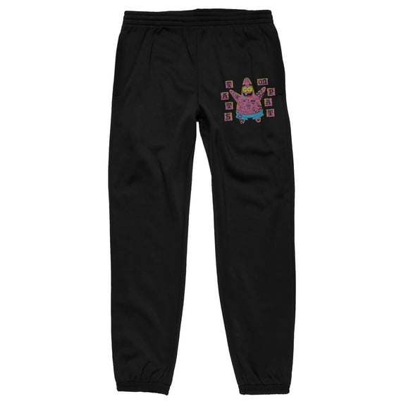 Spongebob Squarepants Tats On Pat Men's Black Graphic Joggers-XS