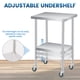 thumbnail image 4 of QinaQin Mesa auxiliar de acero inoxidable para patio con 2 niveles, mesa de preparación resistente al óxido con repisa ajustable para jardín, cocina o restaurante, 4 of 7