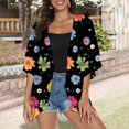 thumbnail image 5 of Women's Casual C Fashion Print Lightweight And Comfortable Beach Vacation Chiffon Cardigan Sun Cardigan Summer Outer for Women Sweater for Women Front Open Knit Cardigans for Women Cardigans for Women, 5 of 6