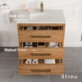 thumbnail image 4 of Eviva Curio 30"W x 18"D Walnut Bathroom Vanity with White Carrara Quartz Countertop and Undermount Porcelain Sink, 4 of 10