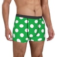 thumbnail image 4 of Salouo Green And White Polka Dot Print Men's Boxer Briefs,Breathable Underwear Elastic Waistband Briefs for Men -Small, 4 of 8