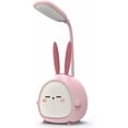 thumbnail image 1 of Lámpara de escritorio LED portátil (conejo rosa), lindo conejo con luz de noche, lámpara de lectura plegable recargable por USB, adecuada para dormitorios, estudio junto a la cama de los niños, 1 of 5