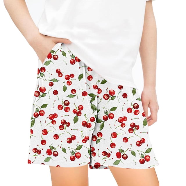 Odeerbi 5-14 Años Niños Niñas Verano Pantalones Cortos Estampados Florales Entrenamiento Atlético Pantalones Cortos Deportivos Transpirables