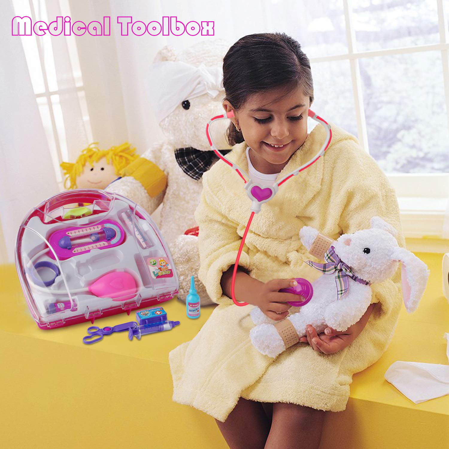 Doctors Suit Small Childrens Toys Nurse Injection Tool Christmas Gifts,White,Suit Kids Play Kitchen Set Ducational Children
