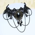 thumbnail image 3 of Gargantilla de encaje negra para mujer, Gargantilla gótica con cuello de borla, accesorios para fiesta de Halloween, 3 of 5